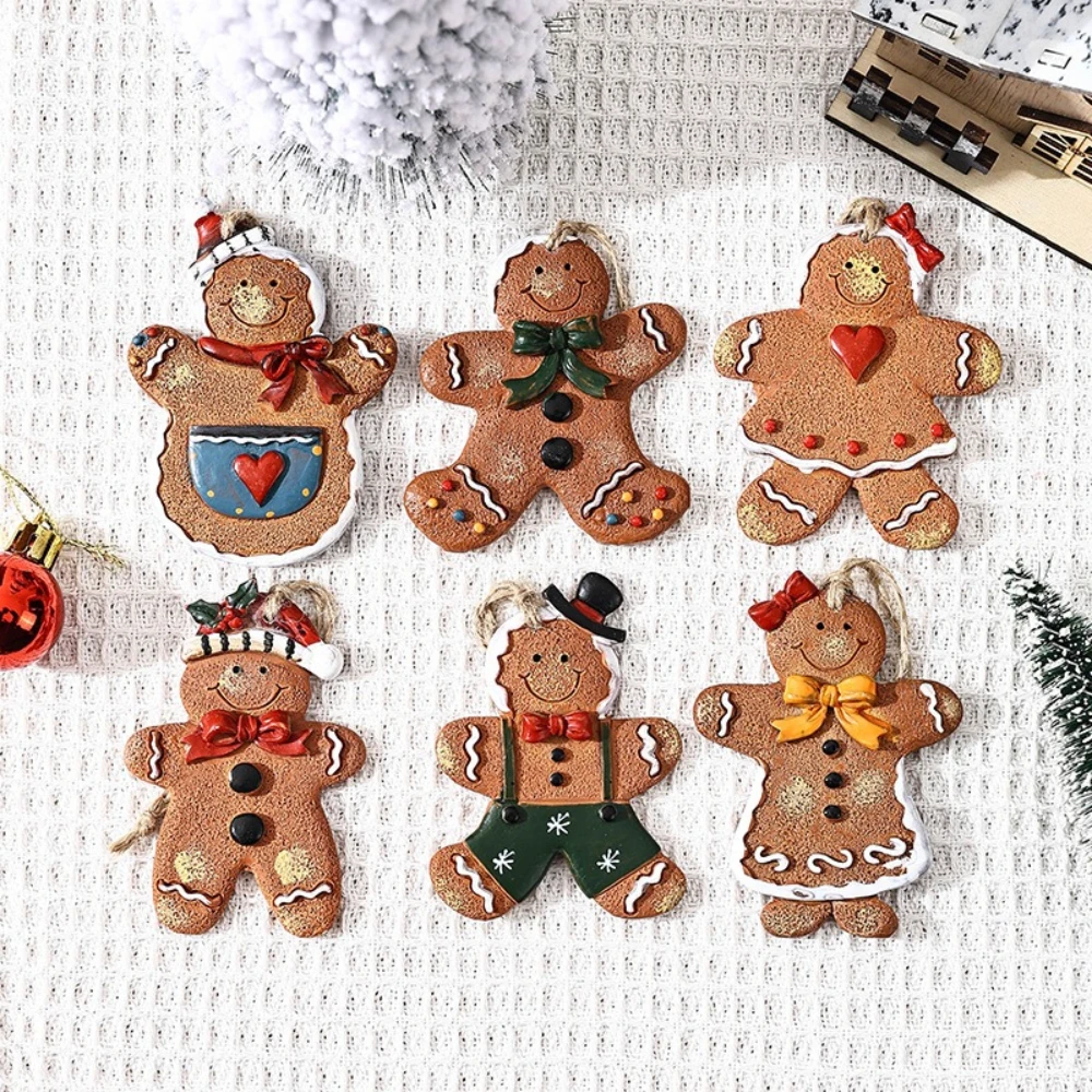 

Christmas Resin Gingerbread Man Small Pendant Christmas Tree Decoration Pendant Gingerbread Man Decoration Christmas Ornaments