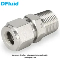 Conector de compresión de doble virola de acero inoxidable 316 macho NPT BSPT 1/8 1/4 3/8 1/2 accesorio de tubería agua Gas reemplazar Swagelok