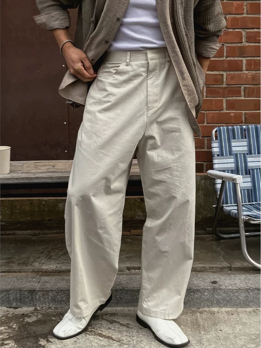 

Мужские повседневные рабочие брюки свободного кроя синего цвета, модные прямые брюки для города