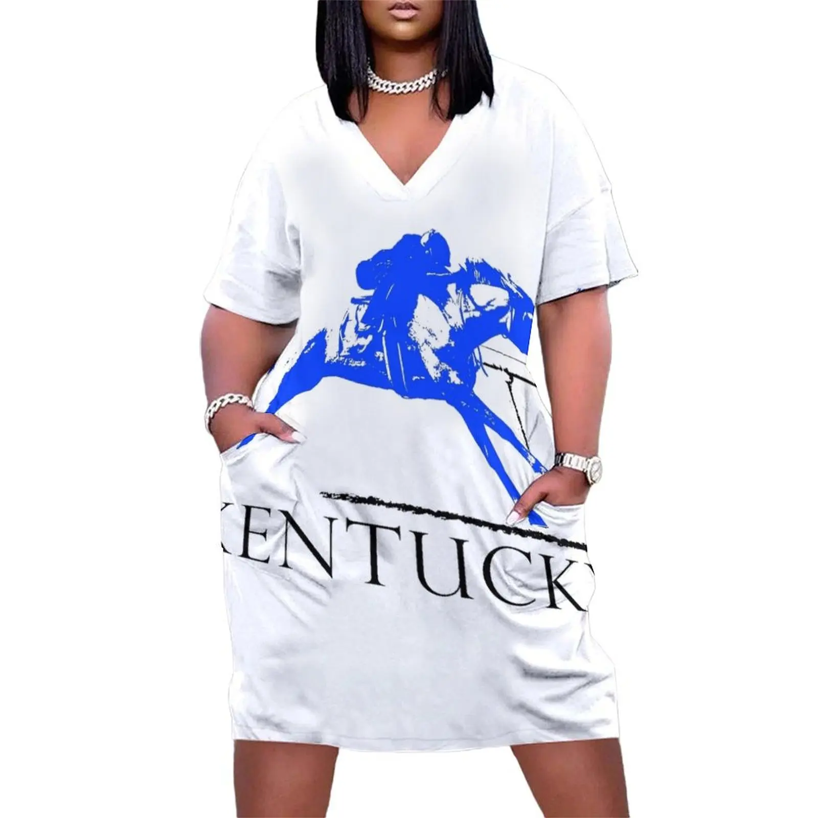 

Kentucky Race Horse Loose Pocket Dress Women"s clothing beach outfits for women