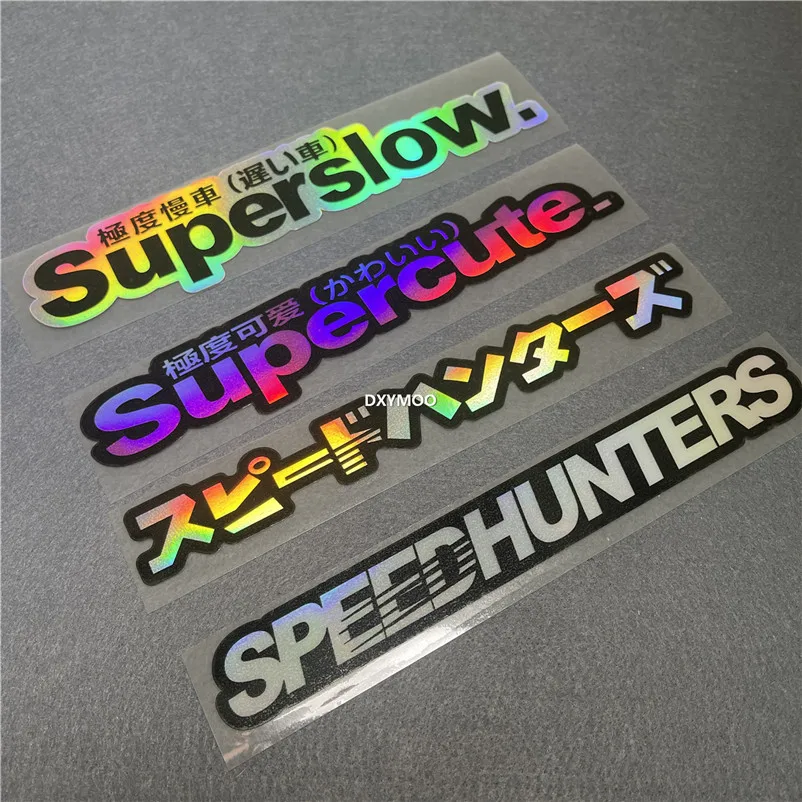 Japanese Style Car Stickers for Superslow Cute Speedhunters Bicycle Motor Fuel Tank Body Decoration JDM Decal Waterproof