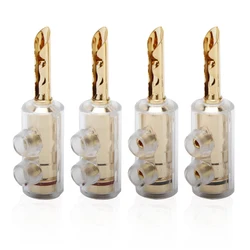 4PCS BFA banana connector plugs 5mm for Hifi audio AMP CD player Speaker cable  24k Gold plated