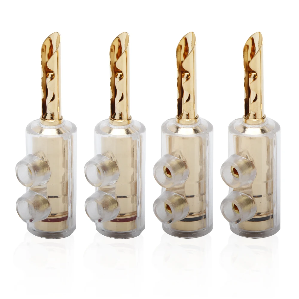 4PCS BFA banana connector plugs 5mm for Hifi audio AMP CD player Speaker cable  24k Gold plated