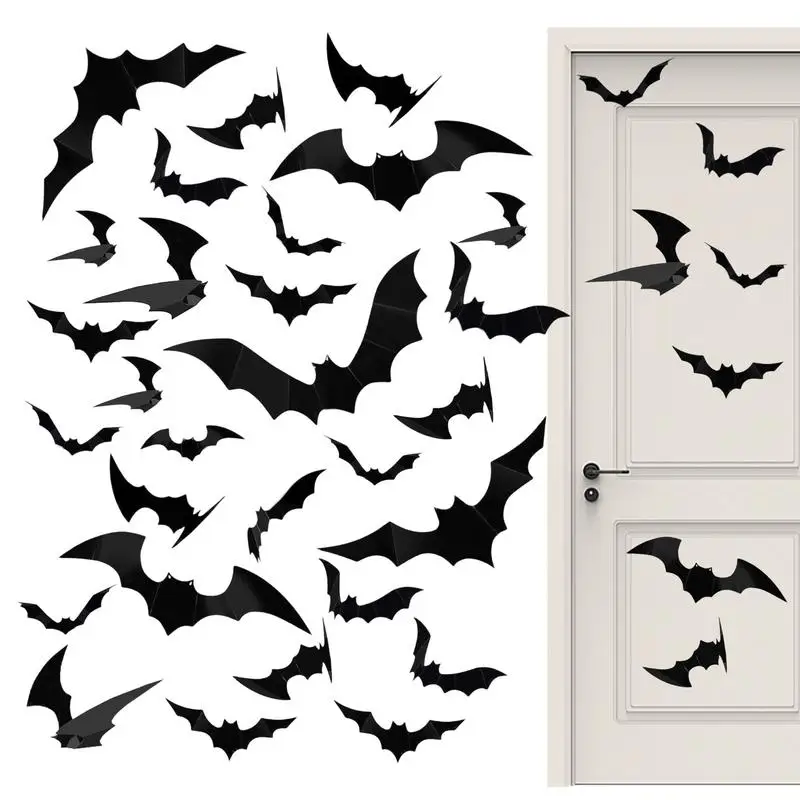 

Halloween Wall Bats 60x 3D Bat Halloween Decoration Stickers Halloween Bats Decoration 3D Bat Halloween Decoration Stickers 3D