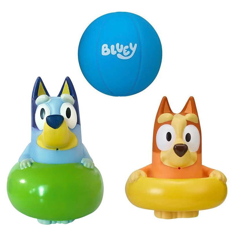 

Bluey Bingo Anime Figure Toys Set Vinyl Material Model Dolls Children Bathroom Bathing Squirt Entertainment Toys