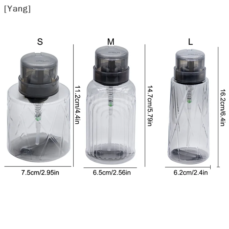 زجاجة إعادة تعبئة طلاء الأظافر، موزع مضخة دفع فارغة، مزيل طلاء الأظافر، زجاجة موزع أدوات تزيين الأظافر