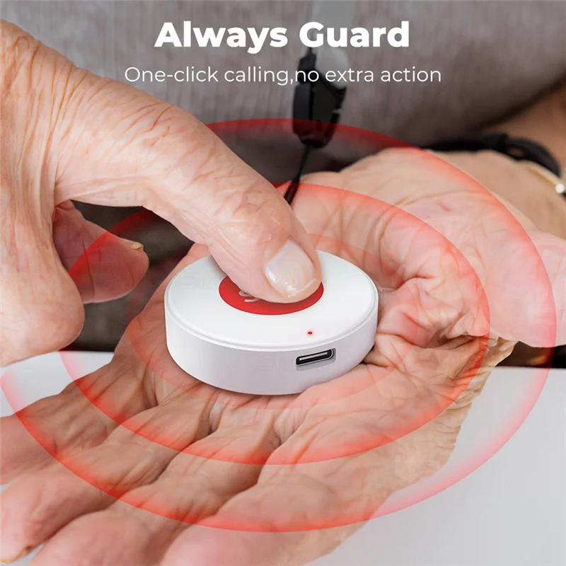 

FORW-Mini Tuya WIFI Elderly SOS Button Waterproof Emergency Panic Sensor Alert Push To Mobile Home Automation Security System