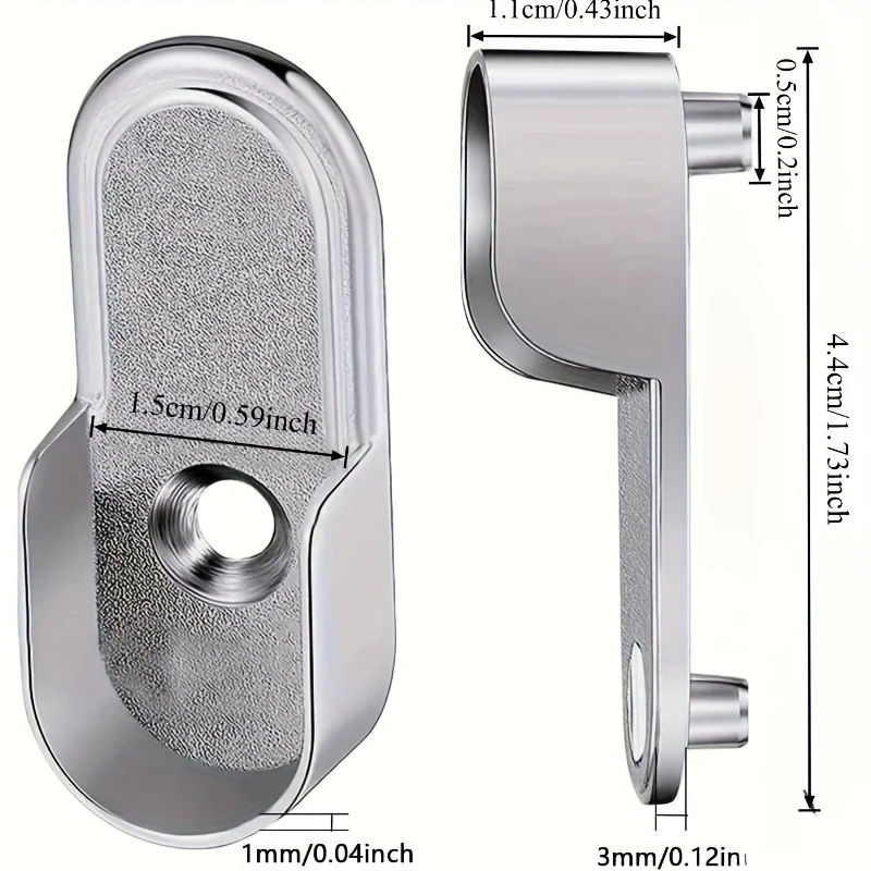 Oval Closet Rod End Support with 1 Mounting Hole, Wardrobe Bracket Rod Bracket , Flange Rod Socket for Wardrobe, Polished Chrome