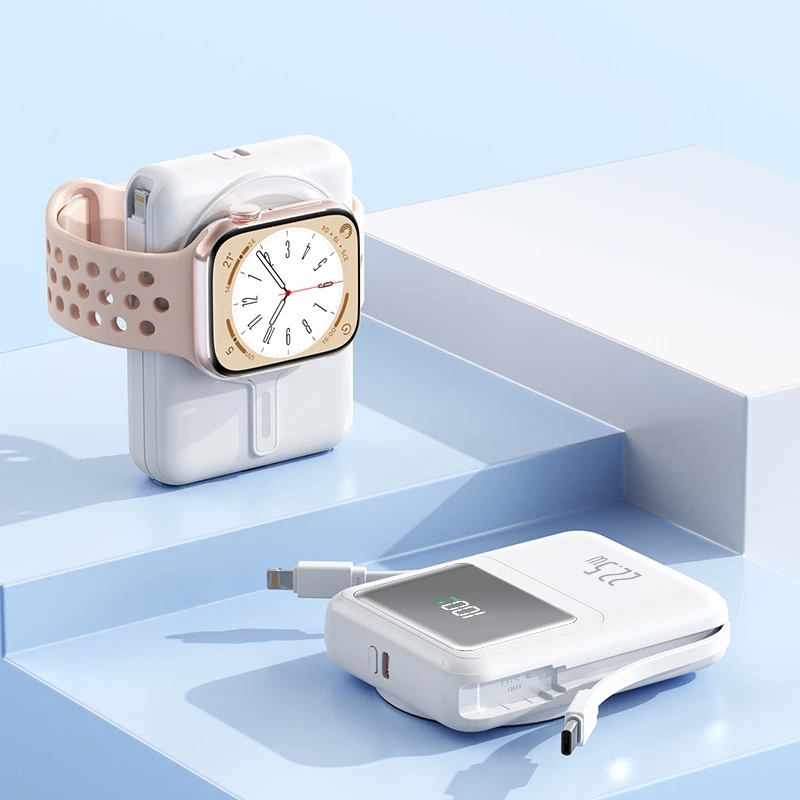 15W carregamento magnético sem fio para Apple Watch Charger Magsafe Power Bank 22.5W carregamento rápido com cabo para iPhone 15 10000mAh