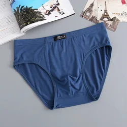 Large Size Men's Briefs Men Bamboo Fiber Underwear Breathable Solid Color Loose Elastic Panties For Men Sexy Underpants Cueca