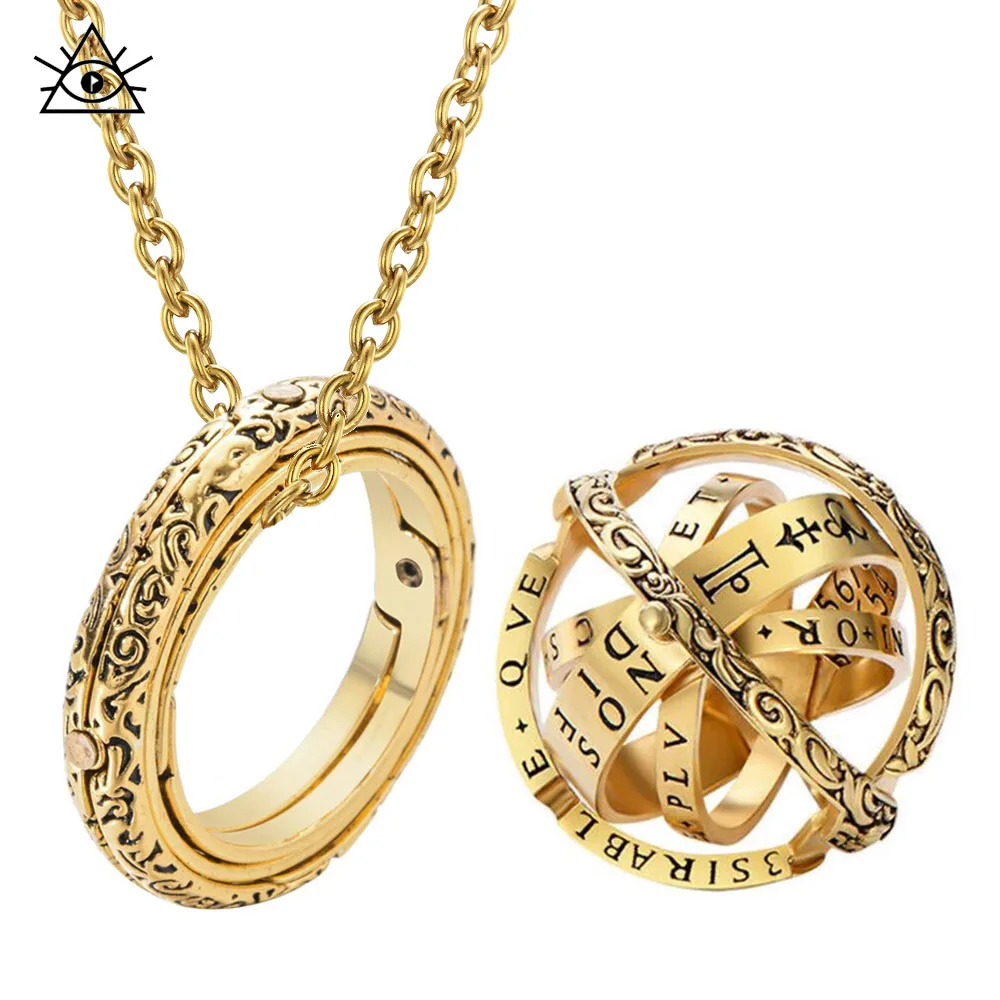 Astronomical Sphere Globe Universal Universe Sphere Transformation Necklace Women's Ring Men's Rings