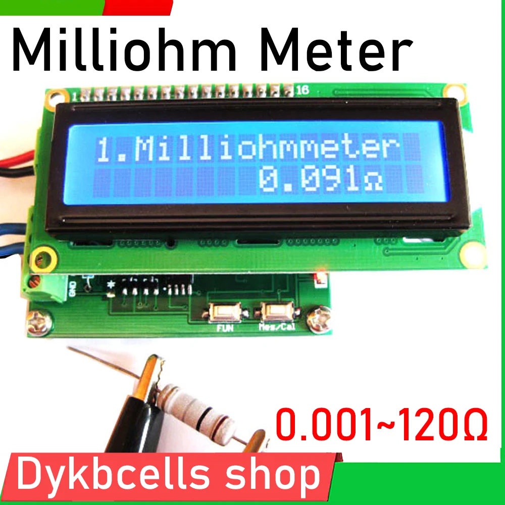 0.001 ~120 Ohm High Precision MilliohmMeter Digital Milliohm Meter Low Resistance Tester  Meter dc 7-20V voltage