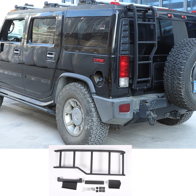 For Hummer H2 Tail Ladder, Car Rear Tailgate Ladder, External Accessories for Climbing Tools, Aluminum Alloy 2003-2009 Models 1P