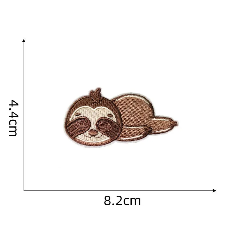 Cartoon Sloth Patches Embroidered Iron On Animal Stickers for Kids Clothes Jeans Shirts Backpack DIY Sewing Appliqued Badge