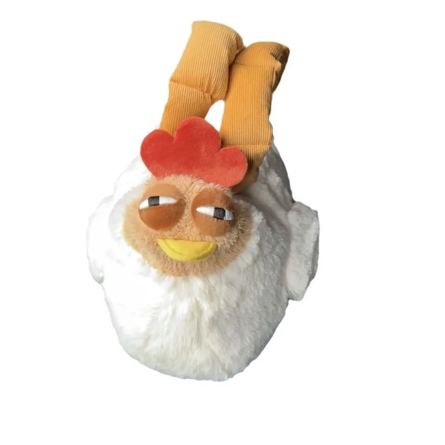 Pelz Huhn Plüsch Tasche Hässliche Henne Form Handtasche Lustige Kawaii Huhn Anhänger Schlüsselanhänger Puppe Satchel Geldbörse für Frauen Geburtstagsgeschenke – Detail 3