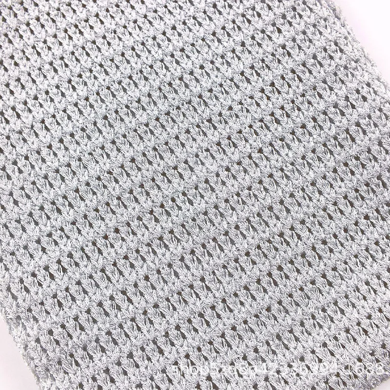 Fashionable ladies' multi-functional small silver bag luxury designer silver net woven small mixed material large capacity hand