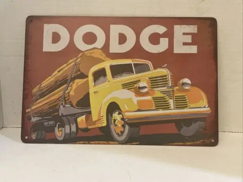 Tin Sign Semi Truck Logging Power Wagon Rustic Look New-Aluminum-tin sign