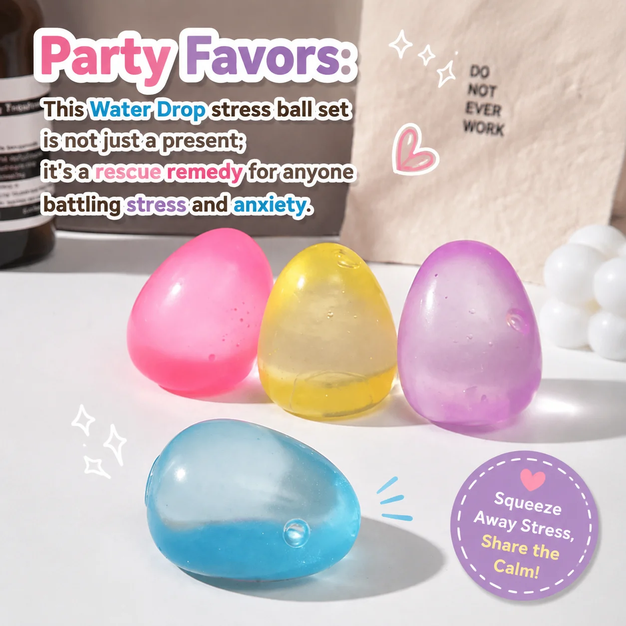 Random Color Maltose Stress Squeeze Toy Decompression Small Anti Stress Slow Rebound Polar Light Colorful Squeeze TPR Block