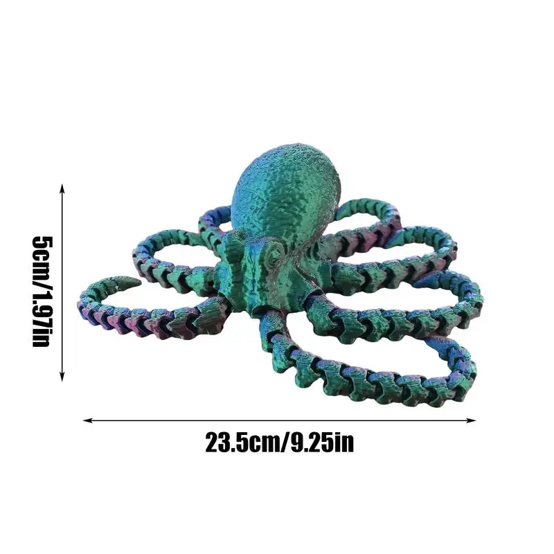 Articulated Octopus Fidget Octopus Ornament Toy Posable Figurine Sensory Articulated Fidget Figure For Living Room Study Room