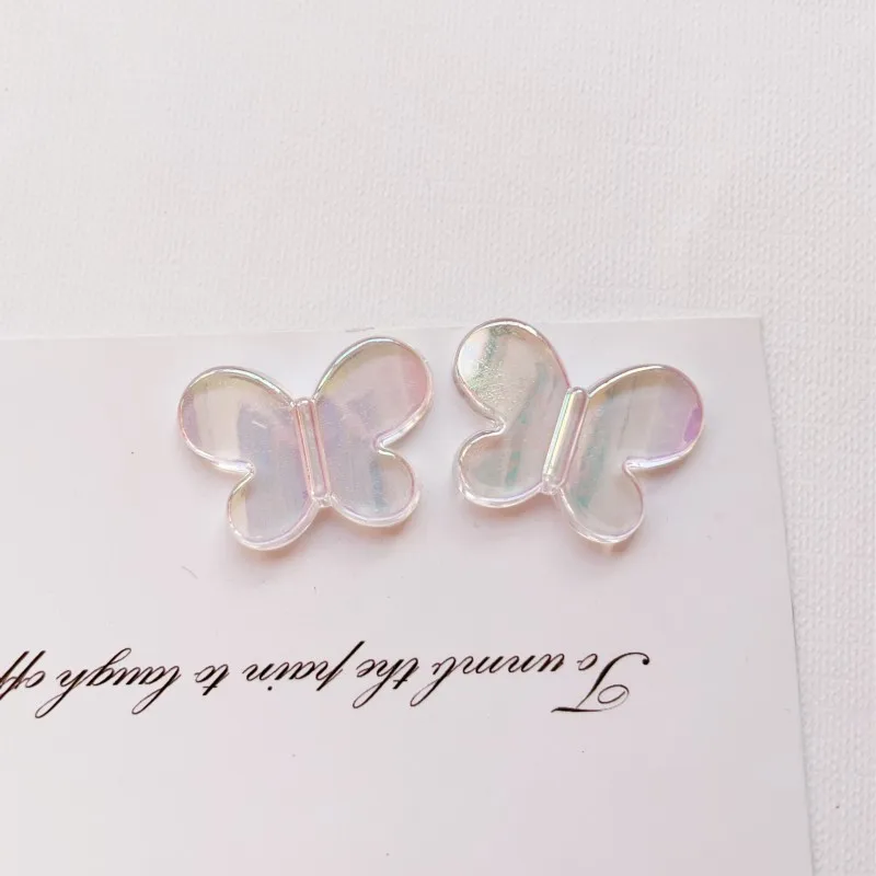 30pcs Transparent Butterfly Flat Back Resin Cabochons Acrylic Patch Diy Phone Case Hair Clip Shoes Jewelry Crafts Accessories - view 5