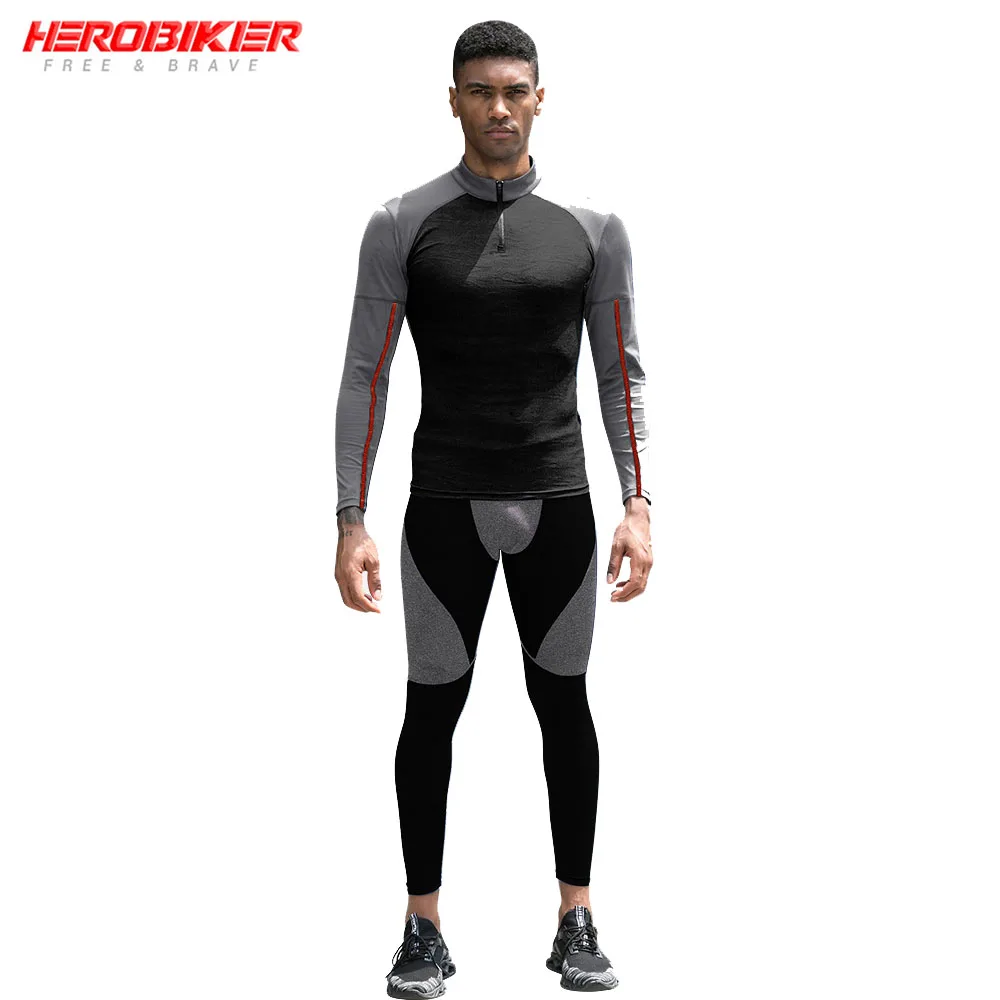 

Winter Sports Underwear Suit Men Fitness Compression Cloth Motocross Ski Base Layers Tight Long Johns Shirts & Tops Bottom Set