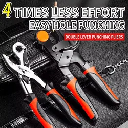 Leather Hole Punch Pliers Tools Multifunctional StainlessSteel Belt Hole Punching Tool Heavy Duty Eyelet Puncher Crafts Tool