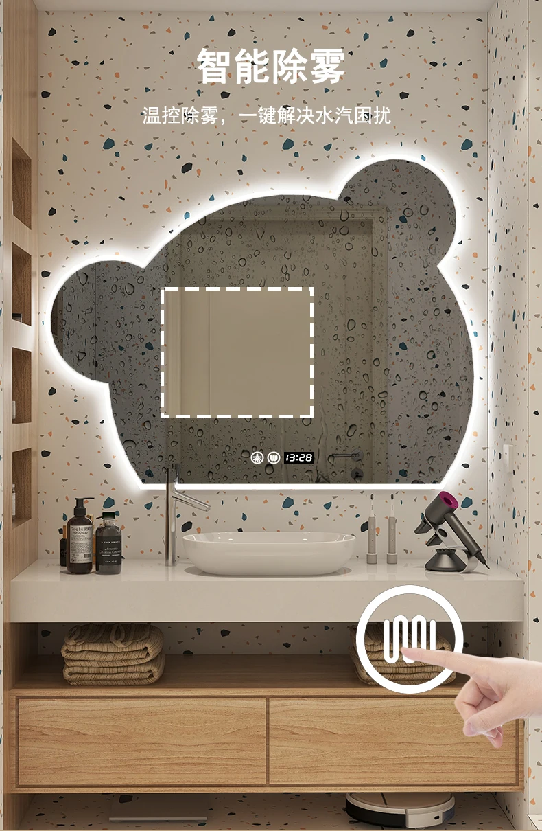 Picture 5: Modern LED Bathroom Vanity Mirror with Smart Touch Control Lighting, Anti-fog, and Shatterproof Lens