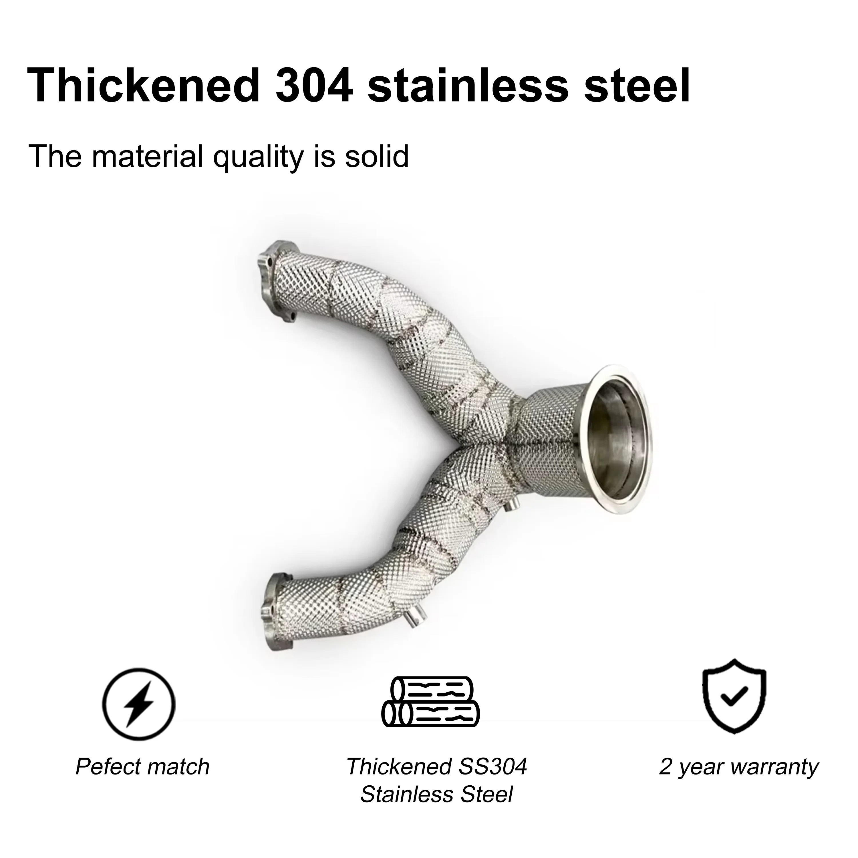 ACE for Audi SQ5 B9 3.0T 2018-2023 Downpipe With Heat Shield Performance Free Flow SUS304 Exhaust Pipe-Systems Car Accessories