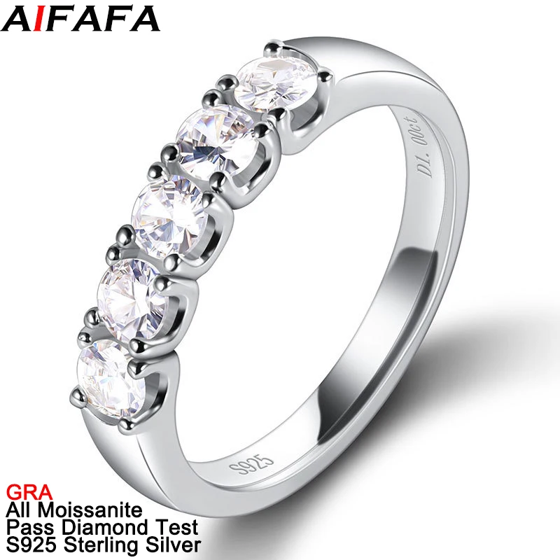 

1 Carat Real Moissanite Rings for Women Moissanita 100% S925 Sterling Silver Bride Wedding Gifts Jewelry Pass Diamond Test GRA