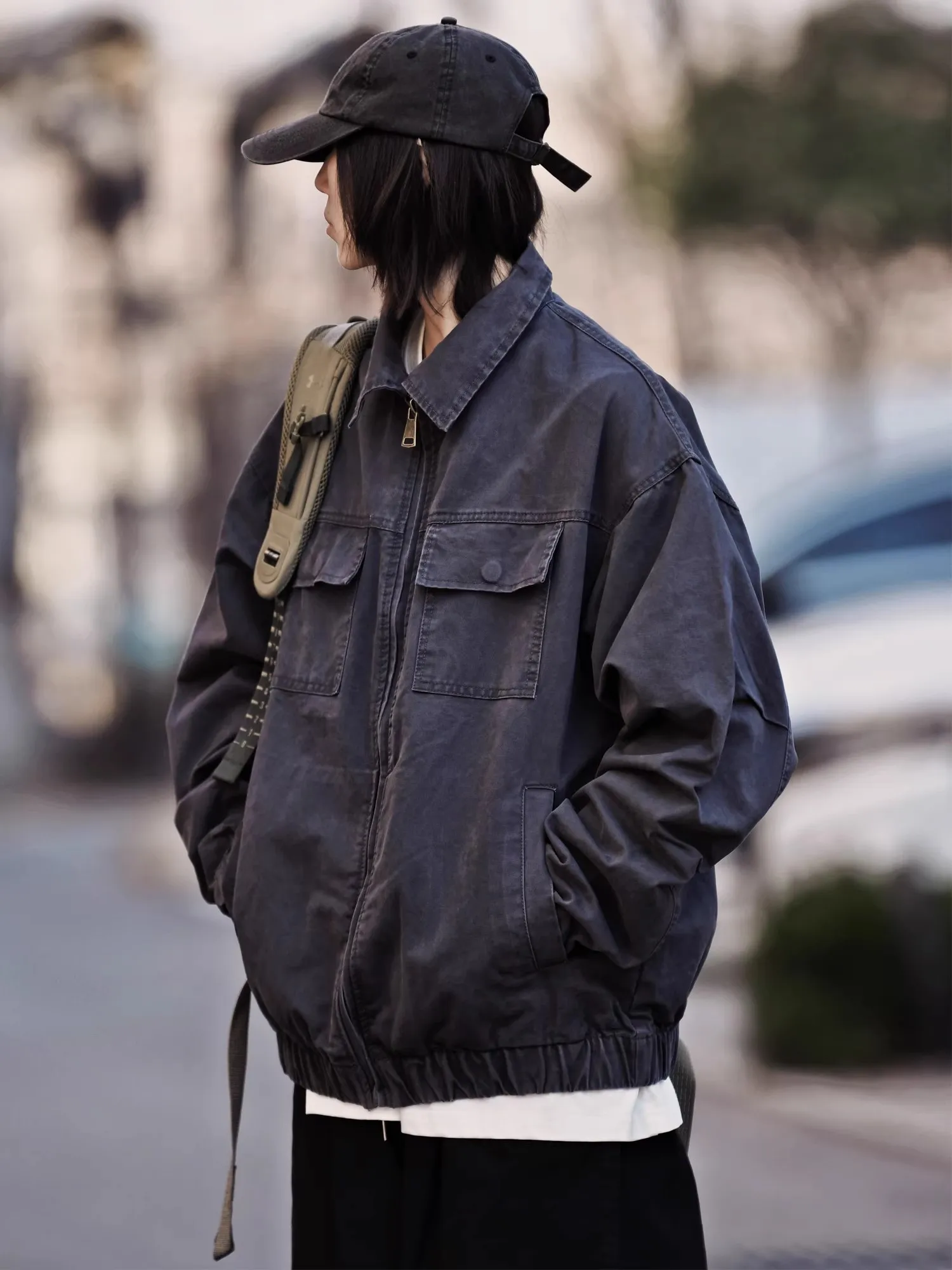 

Retro American Waed Hard ort Jaet Detroit Trendy Street Casual Workwear Jaet for Men And Women Vintage Sle Loose Fit