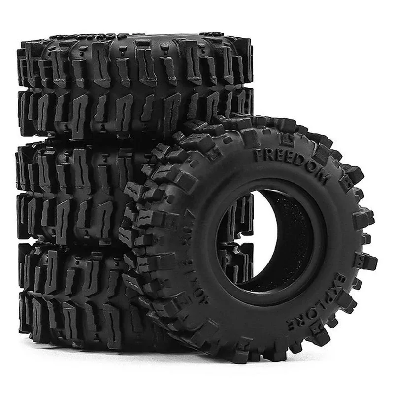 4 Stück 40 mm 0,7 Zoll Gummireifen für 1/30 RC Crawler Car SCX30 Ascent-32 Upgrade-Teile Zubehör