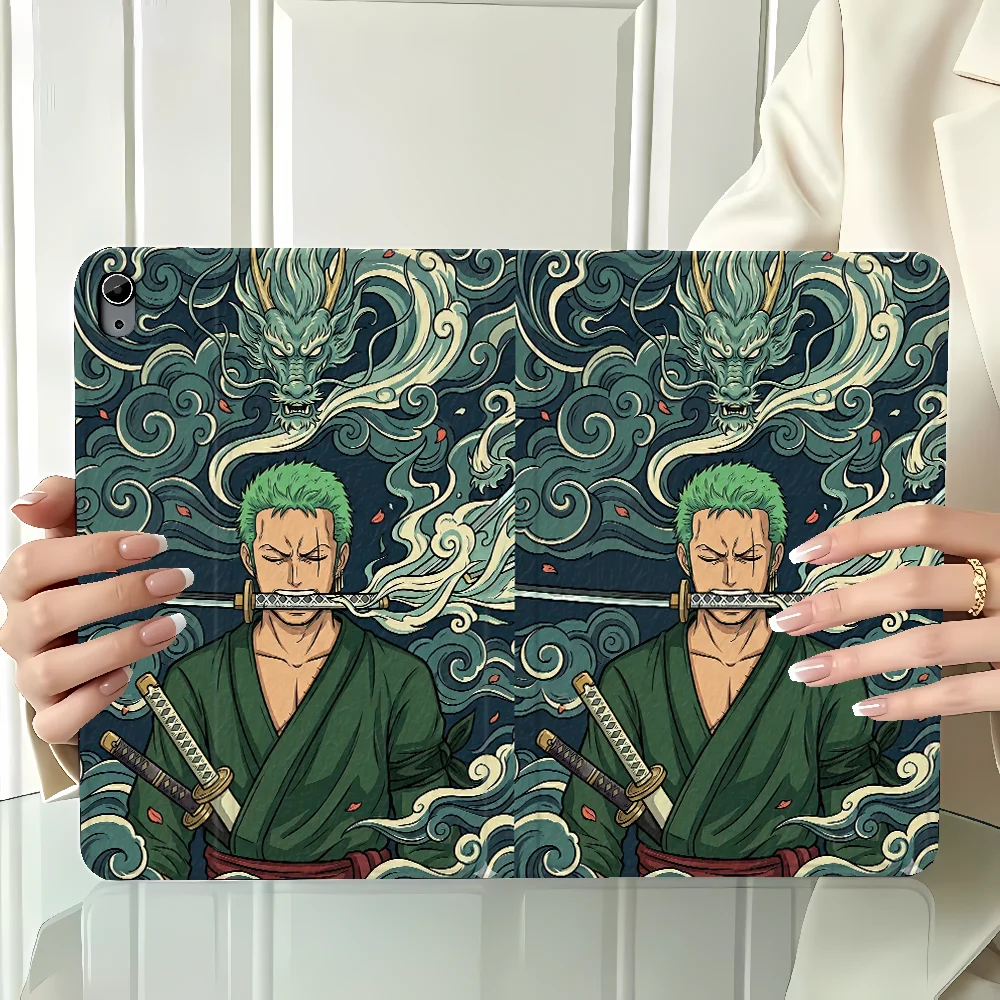 One Piece Zoros with Pencil Slot Case for Apple iPad Pro11 13 10th 7/8/9th Air 11 13 M4 M3 M2 A16 2026 Air 4/5/6th