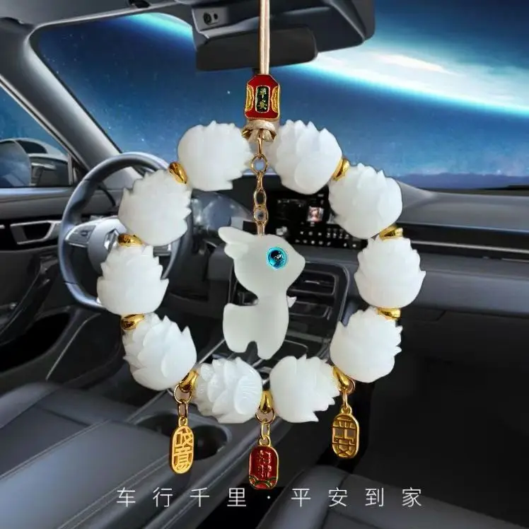 Hot Lotus Luminous Deer Ruyi Nafu Ping An Auto Pendant Universal Luxury High-end Car Decoration