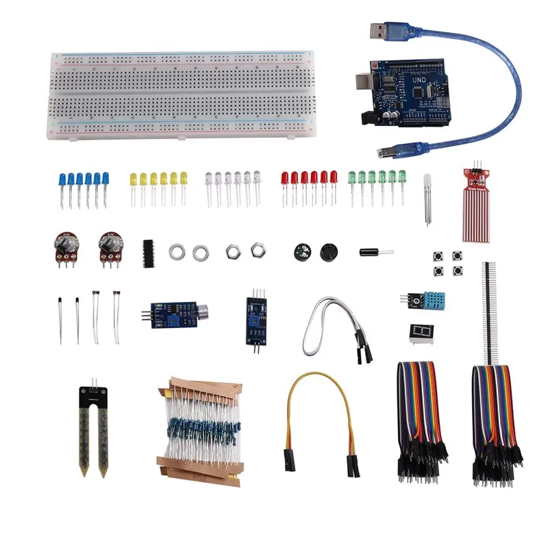 

Стартовый набор для Arduino для Uno R3, макетная плата, обучающий набор RFID, базовые компоненты - 【A74Z Miuai】