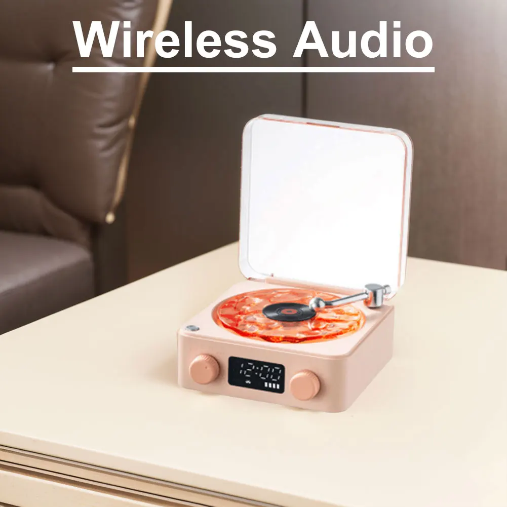 Vintage Sleep Aid Speaker Bluetooth-Compatibele Stereo Draadloze Luidspreker Ondersteuning Tf Kaart Vinyl Platenspeler Voor Buiten Reizen