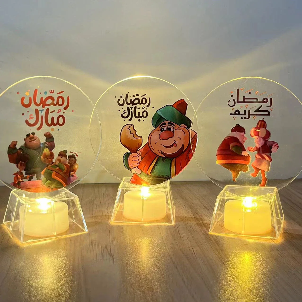 Eid Mubarak Mini LED Candle Night Light Battery Powered Muslim Ramadan Festival Lamp for Home Bedroom Wedding Party Decoration