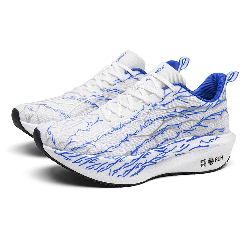 

Sports and leisure shoes, men's shoes, marathon oversized air cushioned shoes, fly woven all season rubber, wear-resistant, anti