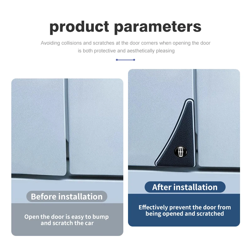 자동차 문짝 코너 커버 충돌 방지 보호대 스티커, 링컨 몬데오 MKC MKZ MKX MKT 에비에이터 네비게이터, 2 개