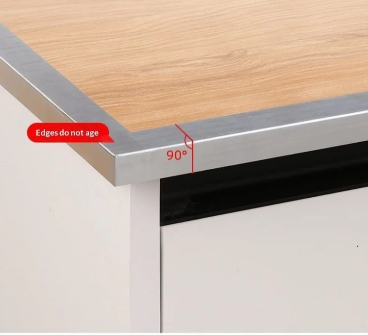 Aluminiumfolienband, 5–10 m, wasserdicht, ölbeständig, selbstklebend, für Küche, Herd, Spüle, Spaltabdichtungsstreifen, hitzebeständig, für Arbeitsplattenkanten – Detail 3