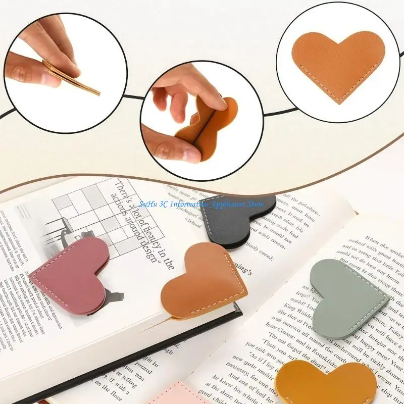 10pcs หัวใจรูปทรงหนังมุมหน้าหนังสือทำเครื่องหมายลื่นความต้านทานมุมคั่นมุมหนังสือตัวป้องกันมุมสำหรับคนรักหนังสือ