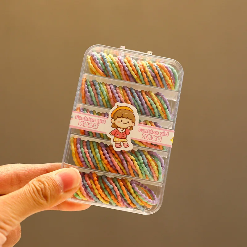 2026 Neu 150 Stück/Box Mini Dünne Regenbogen Baby Haargummis Hochelastische Nylon Spiralförmige Schonende Haarbänder für Kleinkinder Mädchen Kinder – Detail 7