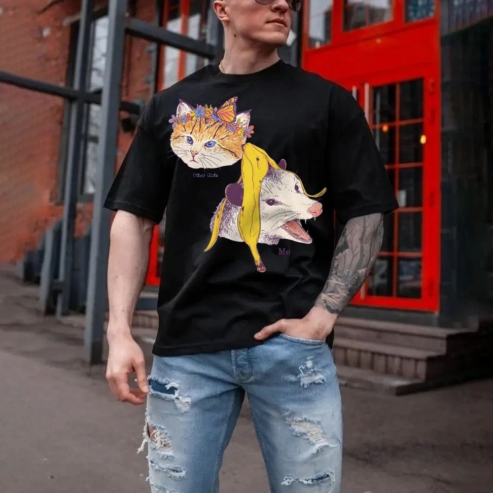 Zabawna koszulka graficzna \"Inne dziewczyny i ja\", zabawny top, krótki rękaw, na lato, koszulka mem, ubrania dla kobiet i mężczyzn.