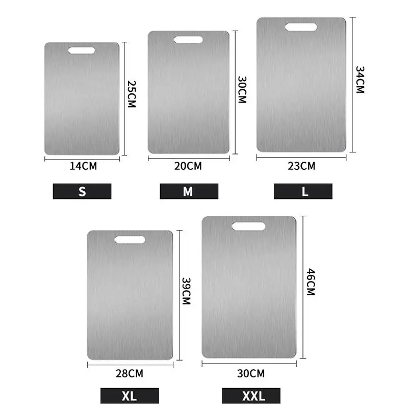 Stainless Steel Cutting Board BPA Free Anti-Scratch Chopping Board for Family Kitchen Daily Bread Meat Vegetable Cutting
