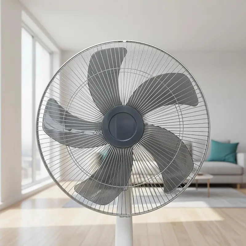 Universal Fan Blade Replacement 5 Plastic Leaves with Nut Cover Fits Most Stand Desk Fans Home Use