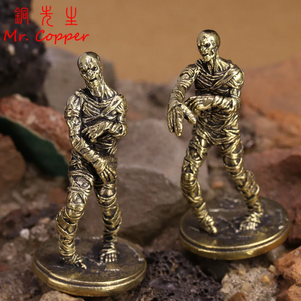 Solid Brass Death Zombies Small Statue Vintage Characters Miniatures Figurines Desktop Decorations Crafts Home Decors Ornaments