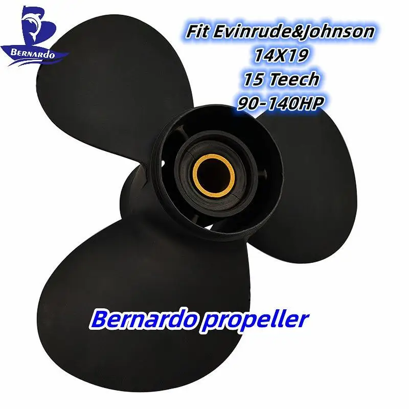 Bernardo Boat Propeller 14X19 Fit Evinrude&Johnson Outboard Engine ETEC 90 115 140 HP Screw 3 Blade 15 Tooth Spline RH