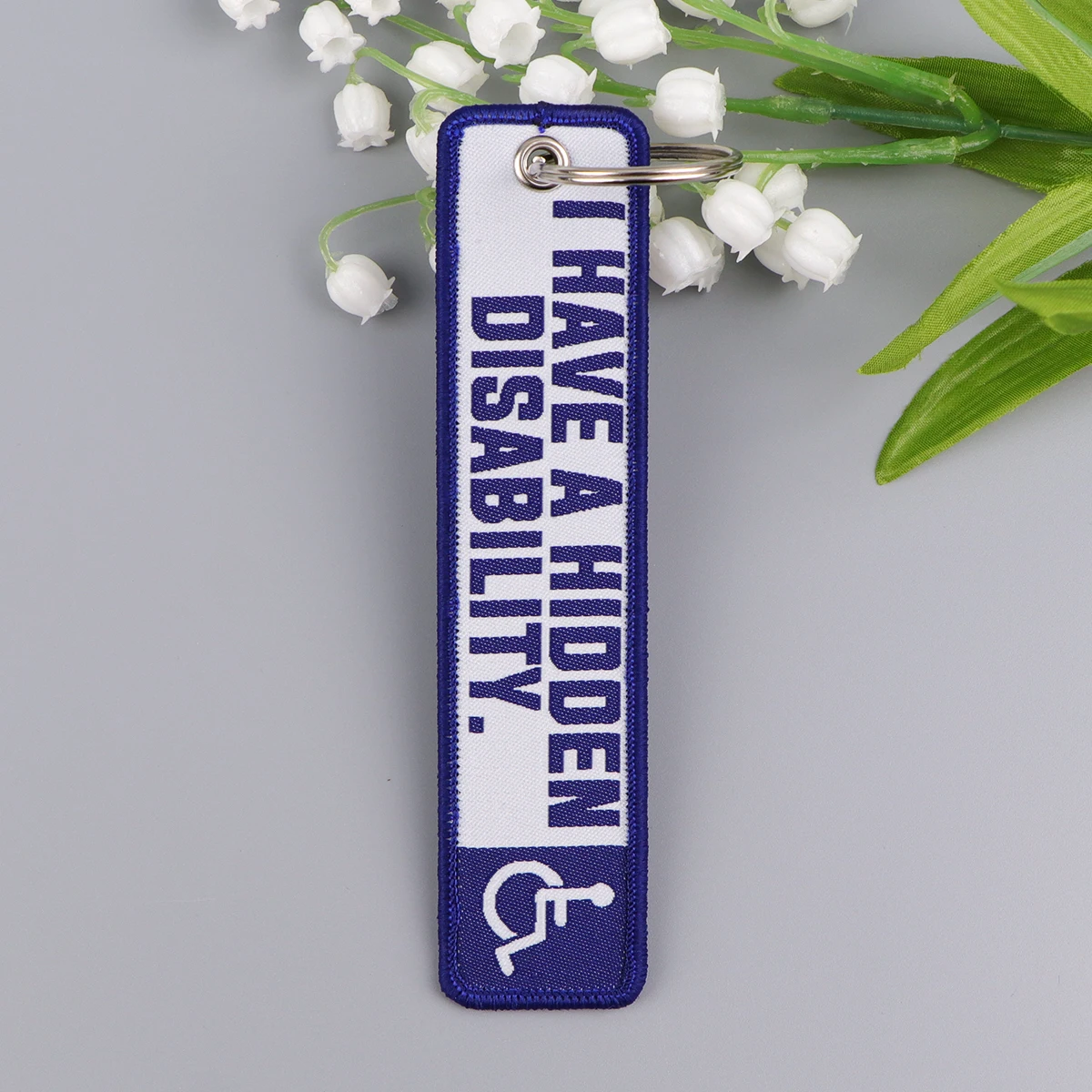 Disability Awareness Embroidery Key Fobs Key Tags Keychain For Motorcycles Cars Key Ring Accessories Chaveiro Jewelry Gifts