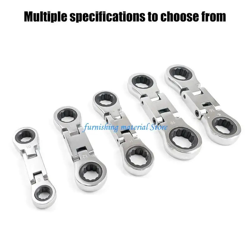 

Y5GD 5Pcs Flexible Ratchet Wrench Spanner Gears Ratcheting Combination Flexible Wrench