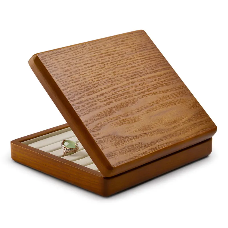Oirlv-organizador de joyas de madera, organizador de anillos, joyero de madera maciza, 7x6,3x1,5 pulgadas (18x16x4cm), cajas de almacenamiento de