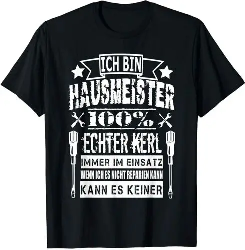 Neu Herren Lustiges Hausmeister Sprüche Fun Geschenk Abschied Premium T-Shirt